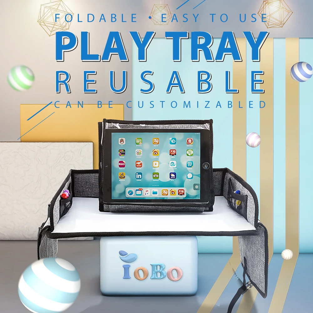 Логотип Съемный новейший дизайн Мягкий Складной дорожный лоток для автомобиля на заднем сиденье