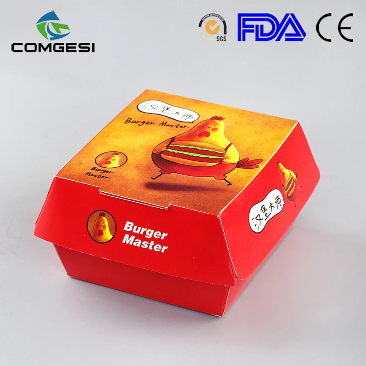 Hot sale custom made paper fast food chips fried chicken box packaging take out food container