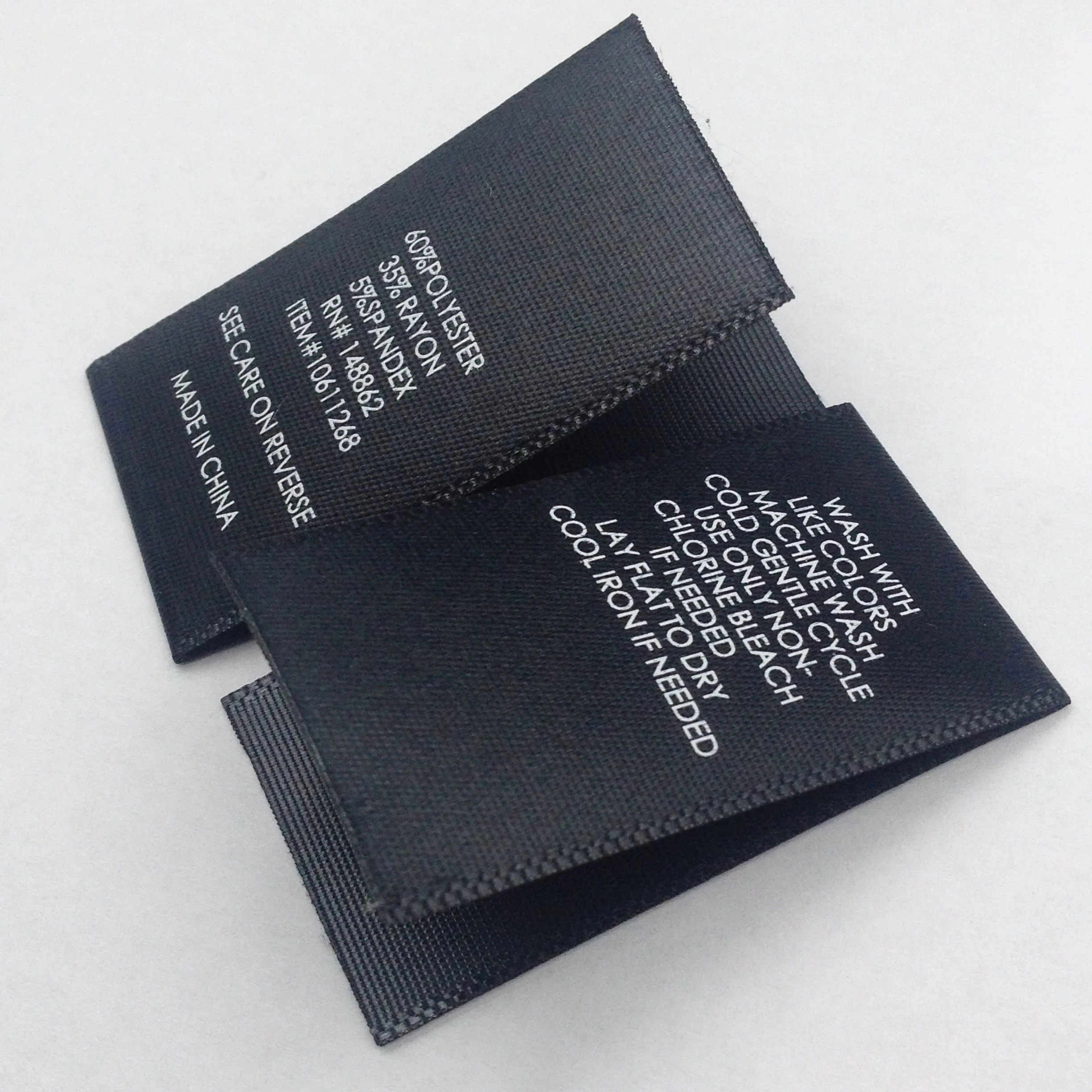 Wash Care Label  Hot Sale Color Printing smooth soft satin printed label for clothing