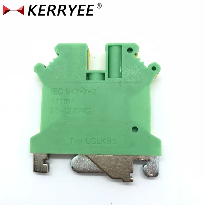 4mm2 grounding earth terminal block ground din rail UK SLKG5/4