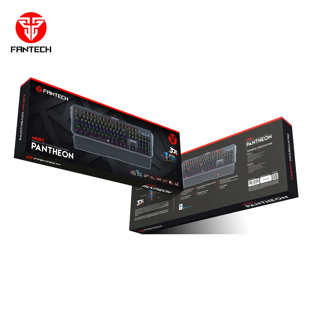 
Fantech MK882RGB Professional Hot Top Selling Amazon OEM Customized Arabic Spanish Brazil AZERTY Mechanical Gaming Keyboard 