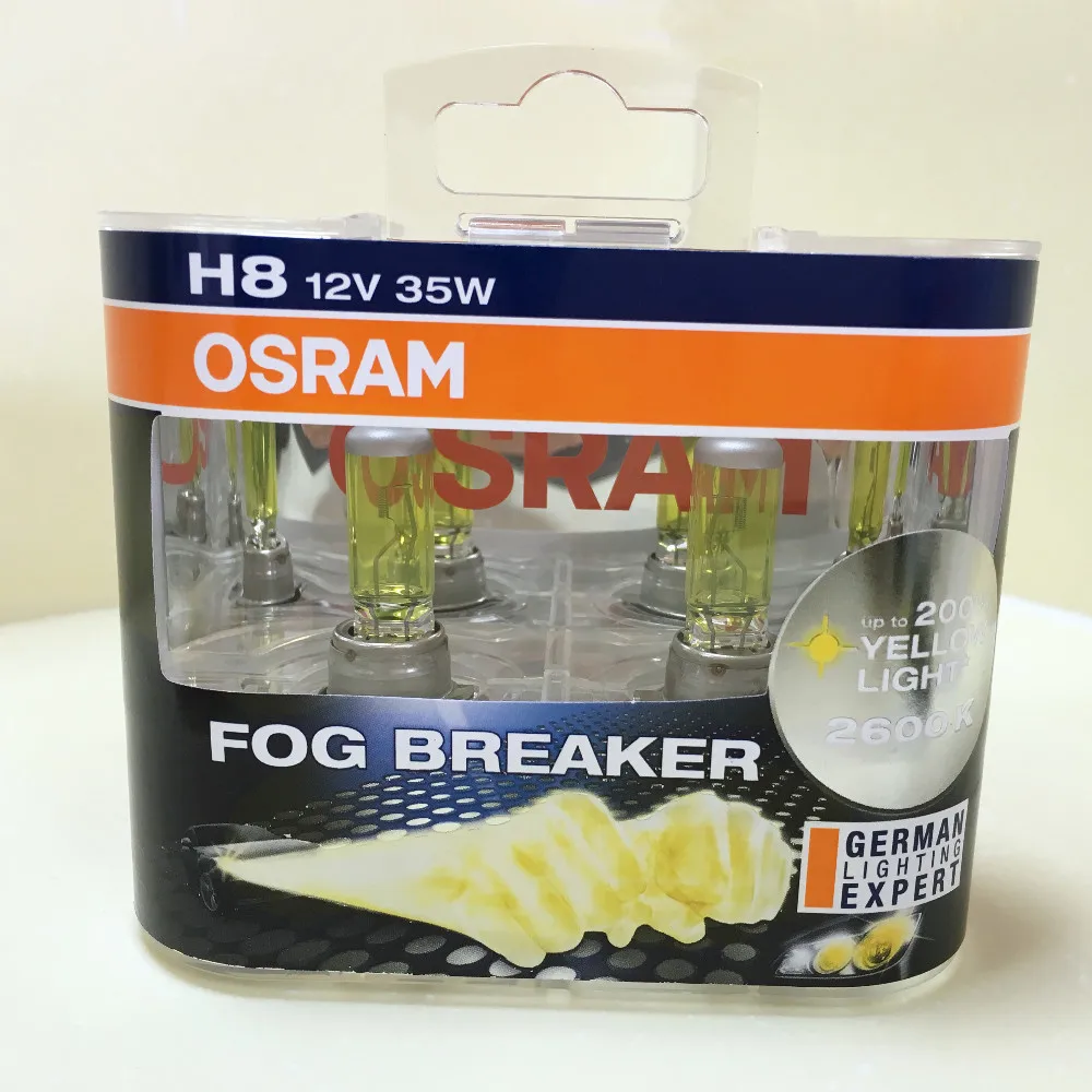 New arrival Osram FOG BREAKER yellow halogen car light PGJ19-1 12v 35w h8 headlight