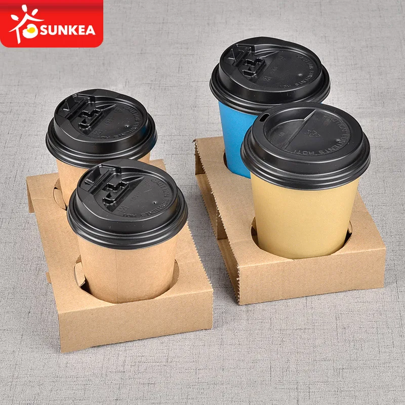 Durable cardboard takeaway coffee paper cup holder
