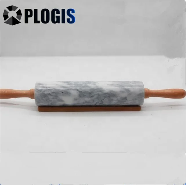 High quality marble rolling pin with wooden handle