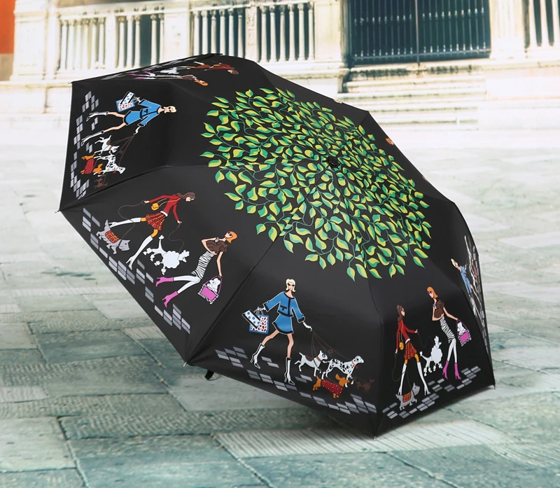 2019 New arrival Hot Sale UV Clear Sunshade Parasol Female Prevented Bask in 3 Folding Umbrella Fashion Baby Bumbershoot