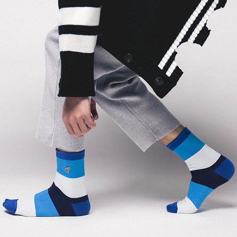  PIER POLO Модные мужские полосатые носки оптовая продажа чесаный хлопок calcetines homme индивидуальные бесшовные
