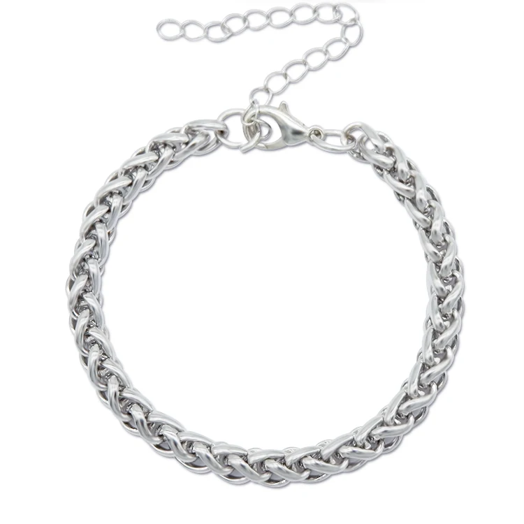 European And American Personality  Byzantine Bolo  twist stainless steel cuban link chain bracelets