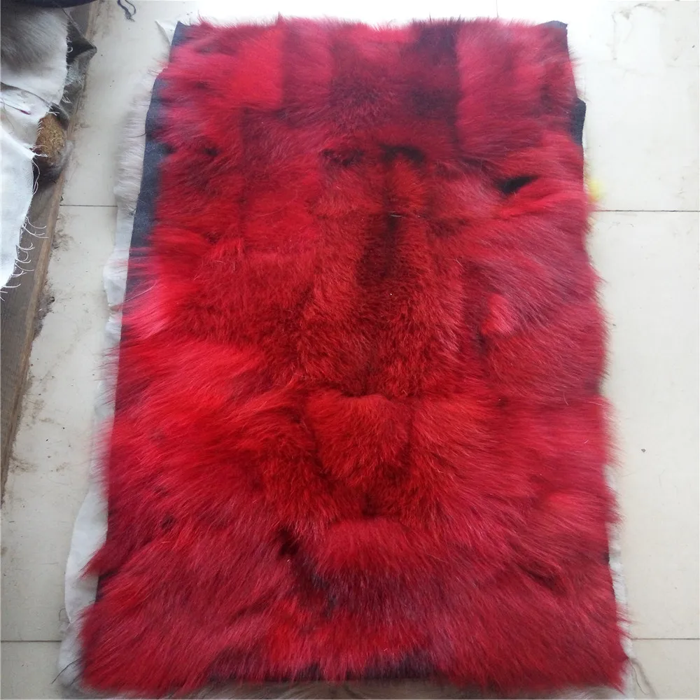 Factory Direct Sale Natural Fox fur Blanket Real Fox Belly Splicing Fur Plate 45*95cm