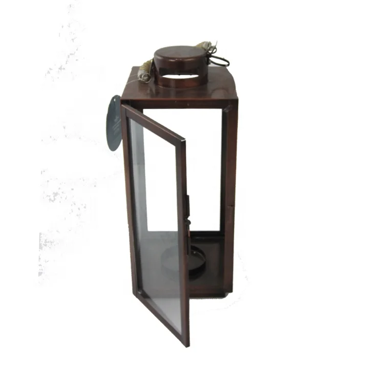 Gold Lantern Moroccan Vintage Hanging Iron Lantern Sets for Home Garden Decoration Bronze Candle Holder Wedding Glass Lantern