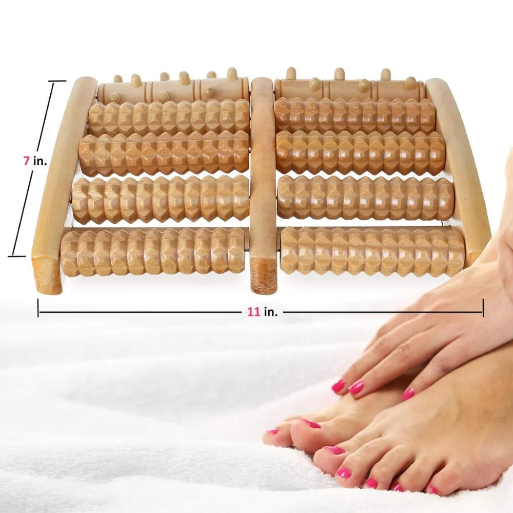 
customized logo foot massage wooden foot massage roller 