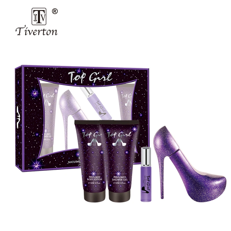 Tiverton brand top girl high heel 4pcs perfume women perfume set