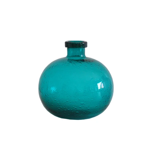 Modern clear colored ruleless bubble Pot-bellied small mouth glass ball vase