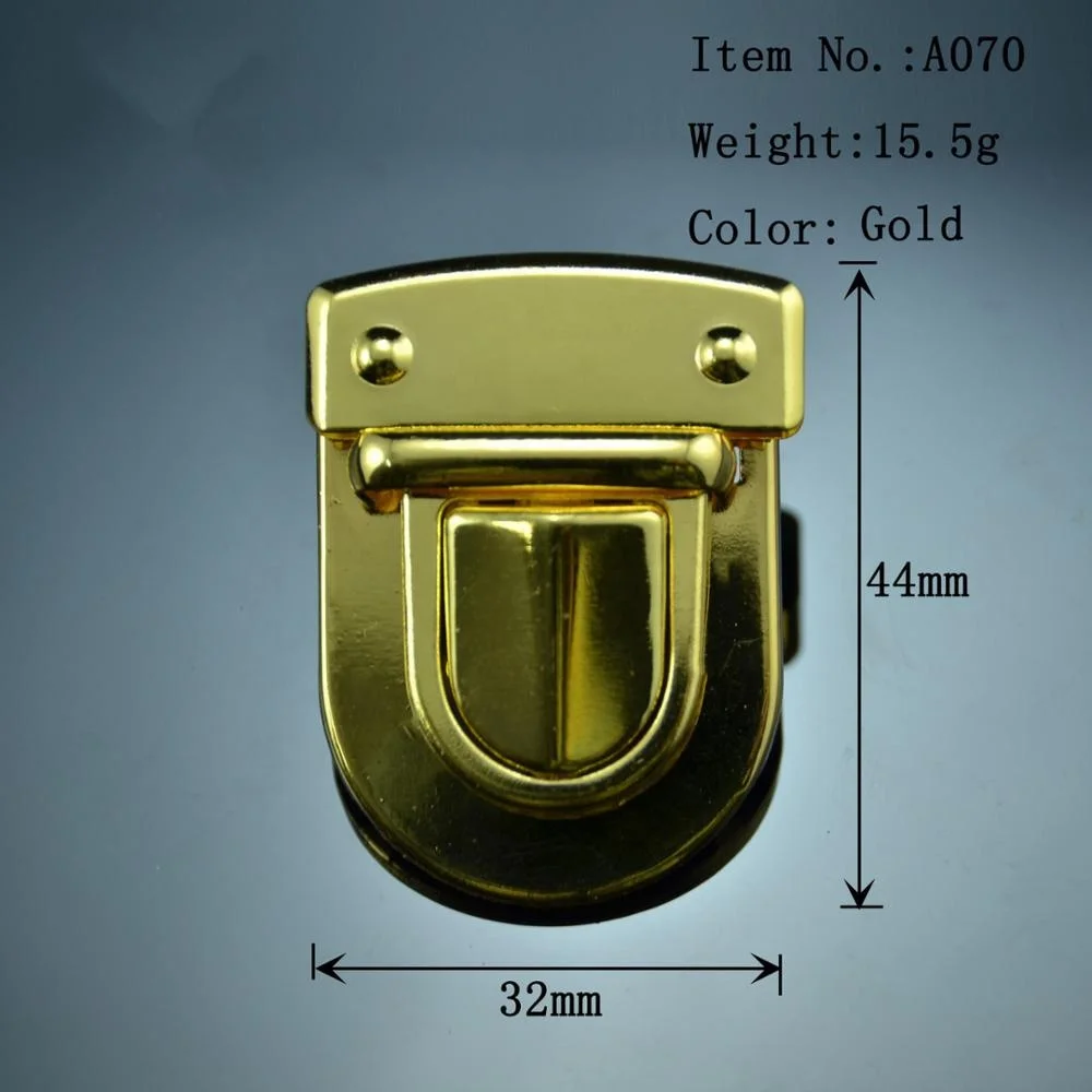 gold color iron lock accessories for suitcase or handbag or purse