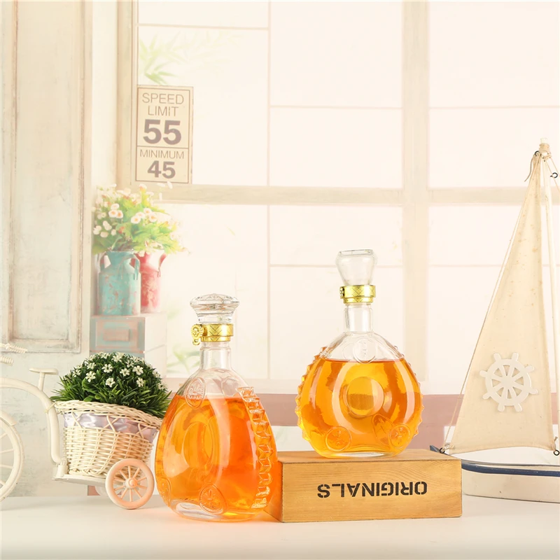 
Round Crystal Glass Brandy Liquor Decanter Bottle Wine Glass Bottle Whiskey Decanter Bottle 