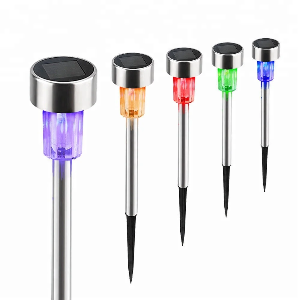 Solar Garden Lights Outdoor 12 Pack, LED Solar Powered Pathway Lights, Stainless Steel Landscape Lighting For Lawn, Patio, Yard