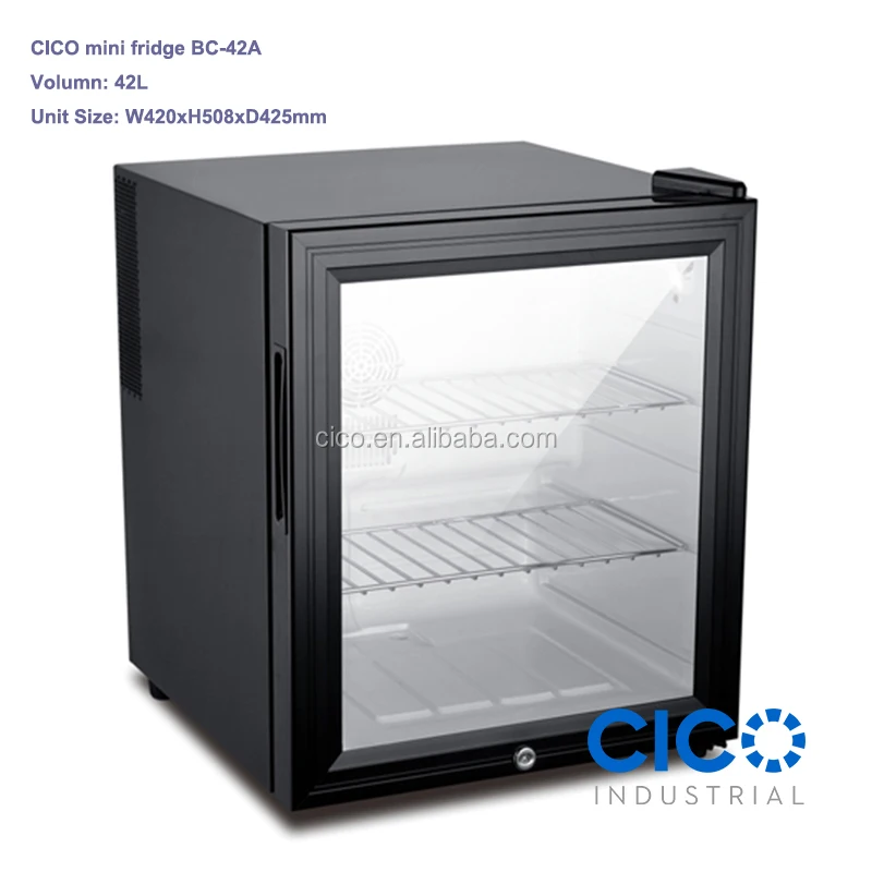 CICO 42L glass door mini bar fridge with CE ROHS approval ECO friendly refrigerator BC-42A