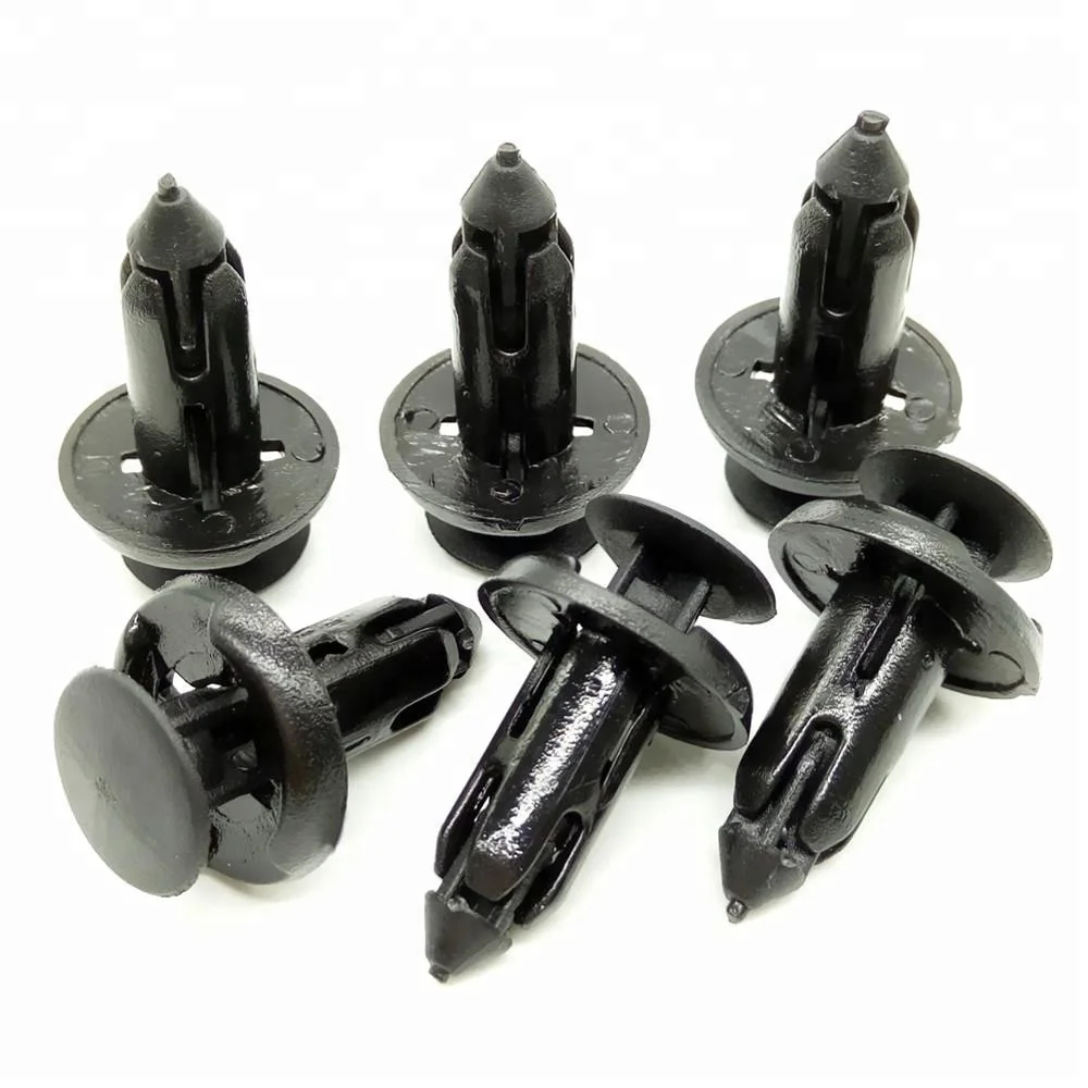 Universal 100PCS 8mm Automotive Plastic Push Type Fastener for Car bumper Mudguard fixing Clips