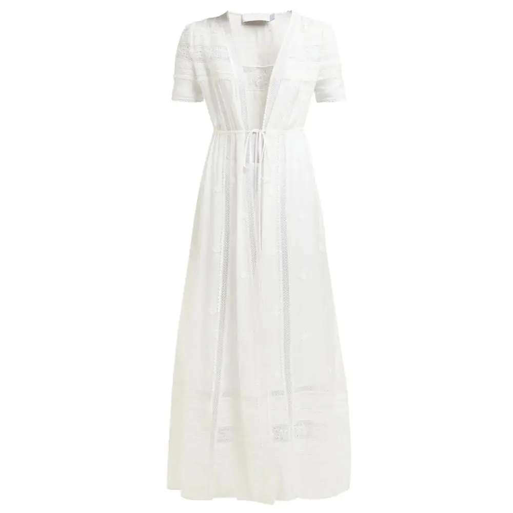 Fashion Design Women Long going out Dresses White Lace Dress