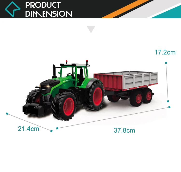 Manufacturing 1/16 farm tractor dump truck rc car toy with light sound