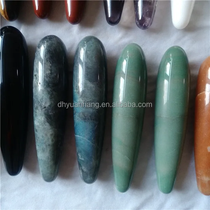 Natural assorted crystal stone massage wands rose quartz crystal yoni dildo for body use