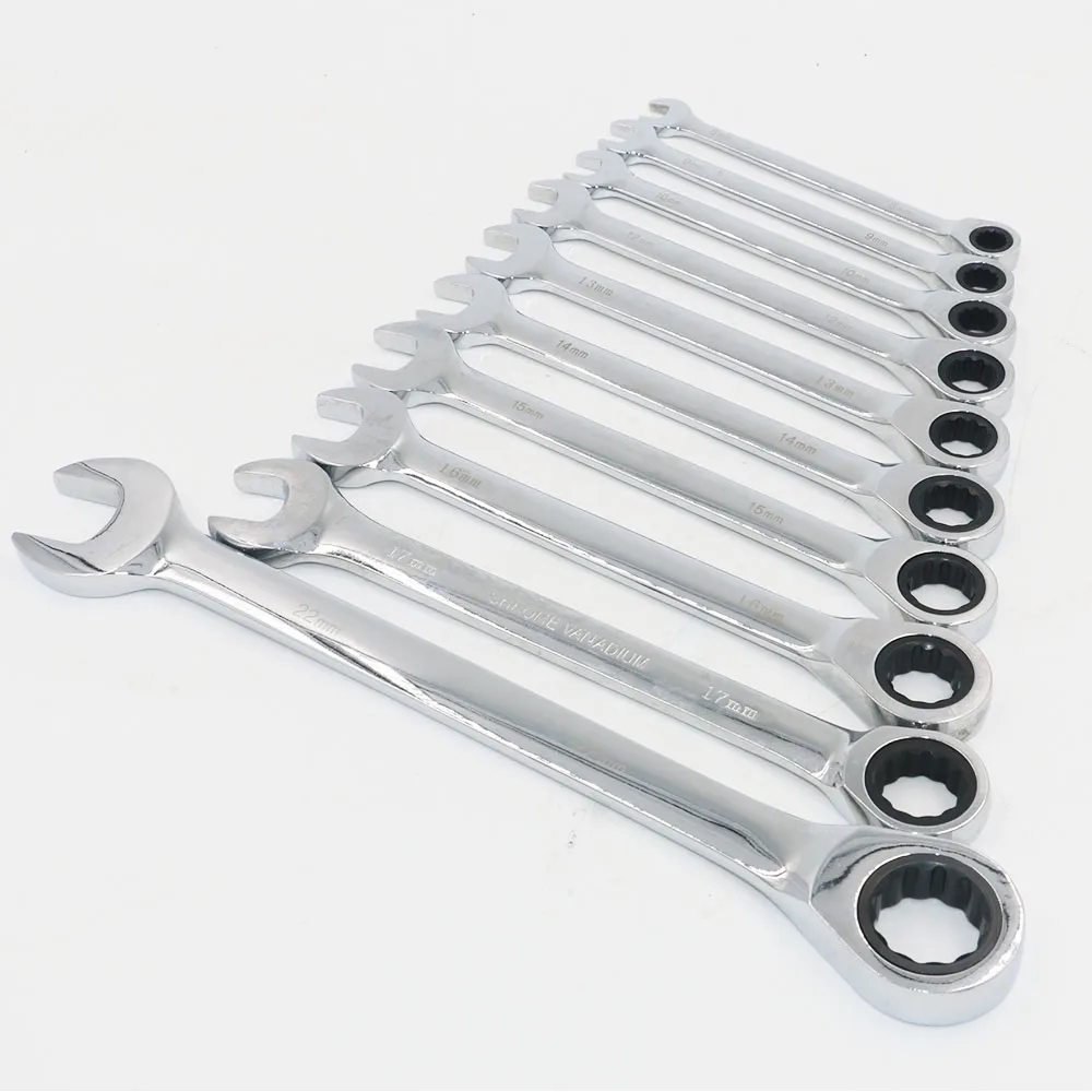 Professional Double Use Ratchet Wrench Open End Wrench