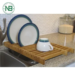Kitchen Countertop Bamboo Multi-function Flat Dish Drying Rack