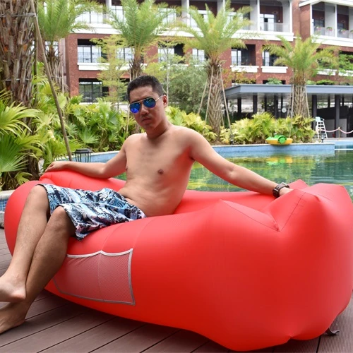 Camping & Barbecue Party & Self-driving Tour & Beach Inflatable Lounger Chair Portable Air Sofa Bed Camping Sleeping Pod