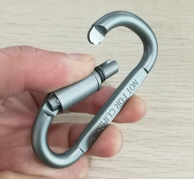 D-shaped quick-hang Carabiner Snap Keyring Outdoor Safety Aluminium Climbing Carabiner Buckle With Lock Camping Hook Keychain