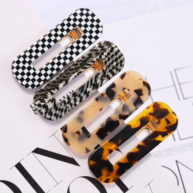 
Ins Vintage Marble Women Acetate Hair Clip Girls Clamps Accessories Acetate Hair Clip 