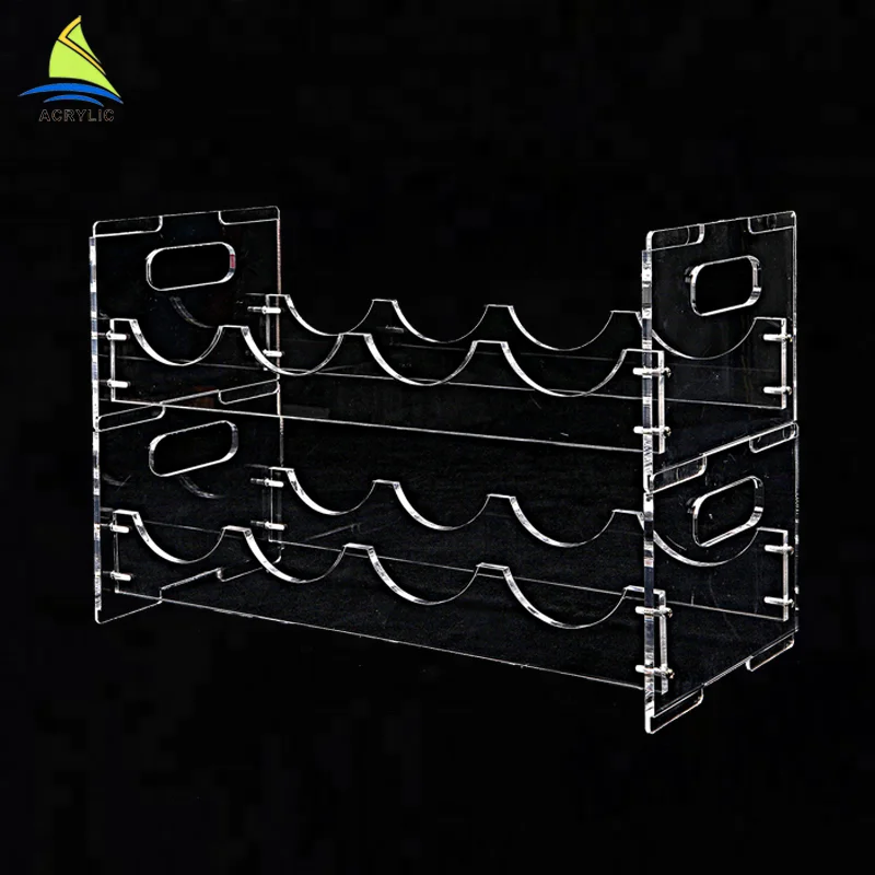 Freestanding Stack-able Wall-mounted Acrylic Wine Display Rack