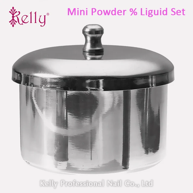 3PCS Mini Stainless Steel Acrylic Nail Cups Crystal Metal Dappen Dish Liquid Powder Holder Container for Nail Art