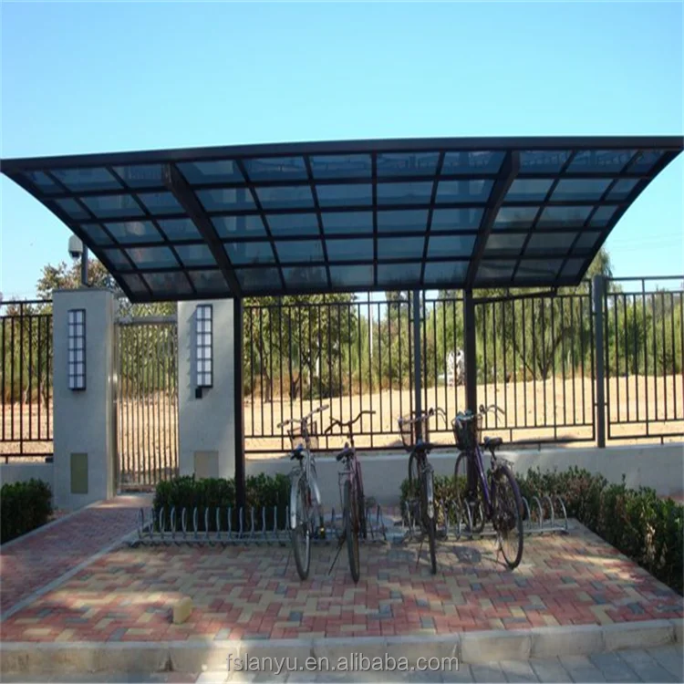 
elegant cable-stayed polycarbonate cantilever carport 