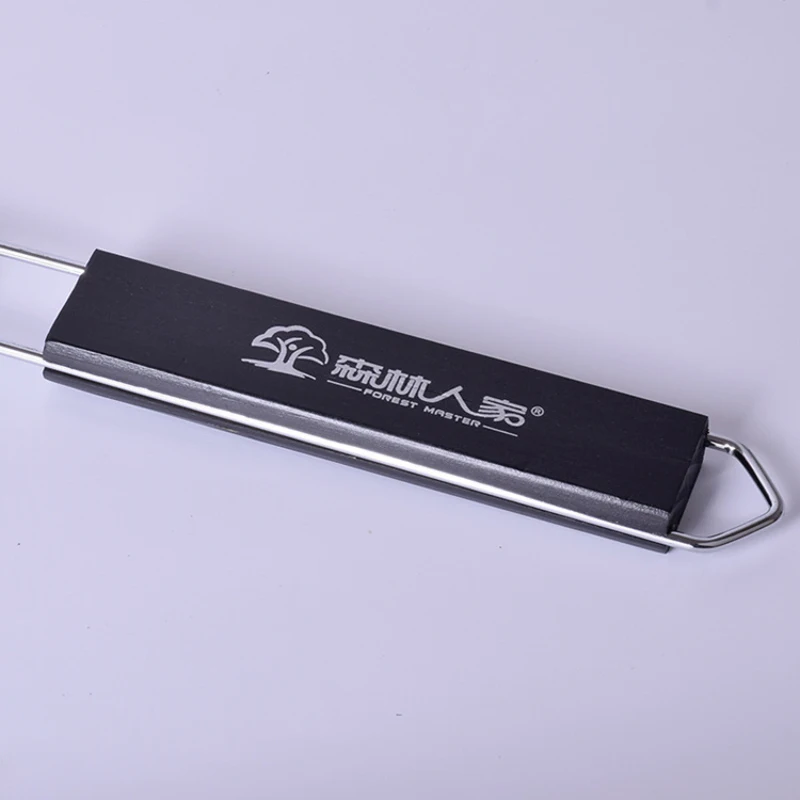 Stainless Steel Barbecue Net Grilled Fish Clip High Temperature Resistance Wooden Handle Thickened Bold Plating Toast Clamp h4