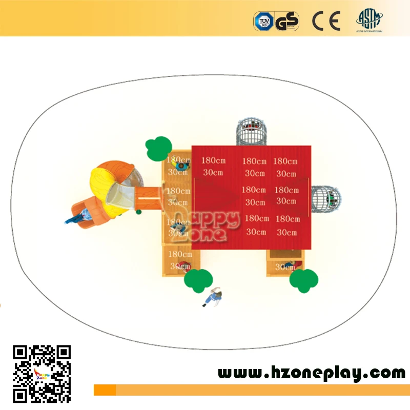 Wood playhouse Outdoor Wooden Playhouse With Slide Happy Zone for Children