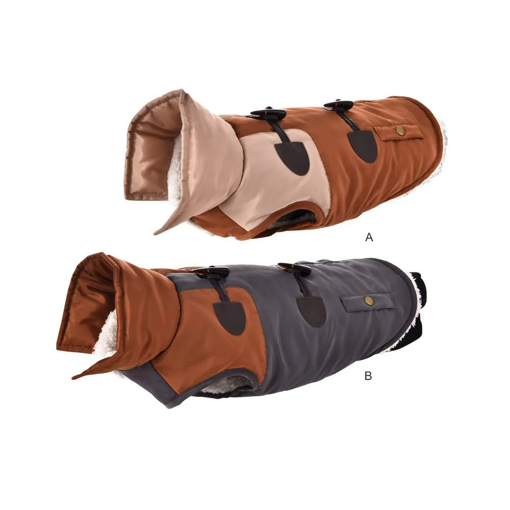 Wholesale low MOQ simple design dog winter coat warm comfortable designer large pet clothes