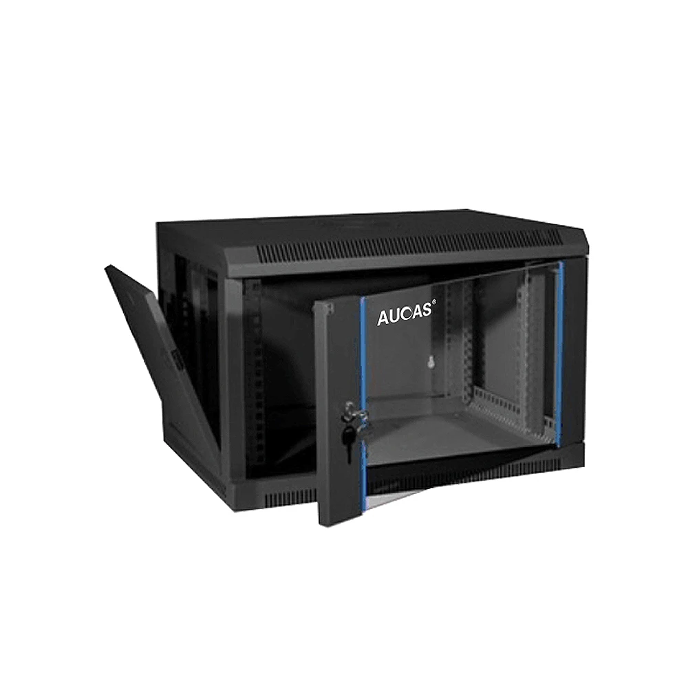 Высокое качество по лучшей цене, 9U стеклянный настенный сетевой шкаф, Двухсекционный шкаф