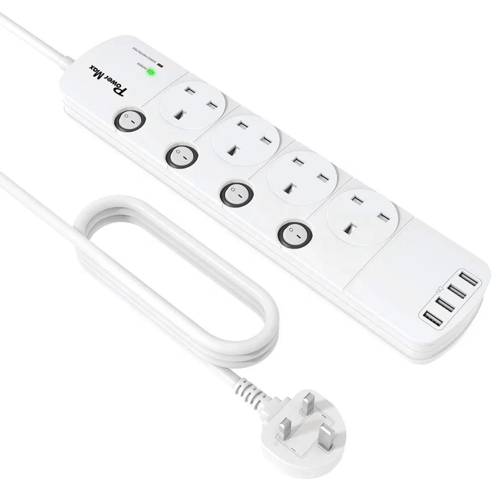 Wholesale UK 3 way socket outlet power strip,power supply british standard extension power socket/individual switch