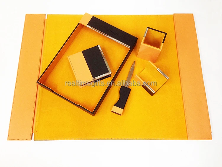 Luxury Top-grade Business Organizer 6 Pieces PU Leather Office Desk Set