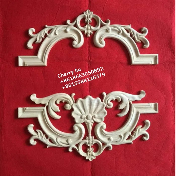 Decorative Carved Onlays Appliques Furniture Wood Component Parts