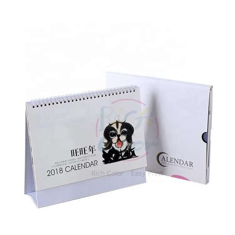 popular flat open wire-o binding style China cheap new year table desk calendar printing