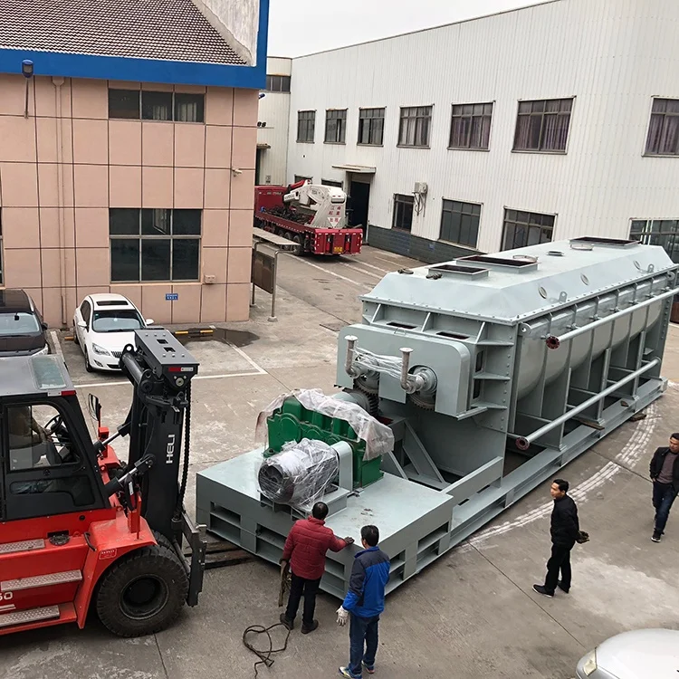 cow dung drying machine and KJG type paddle drying machine for slurry material like sludge