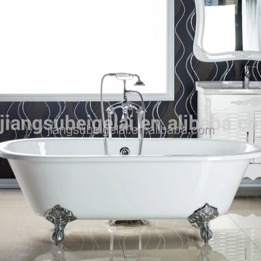 cast iron bath tub,small freestanding bathtub,yellow color classical roll top bathtub