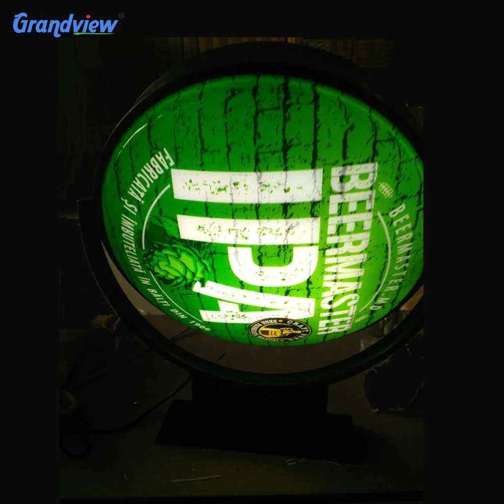 Rotating led light box printing logo circle box sign