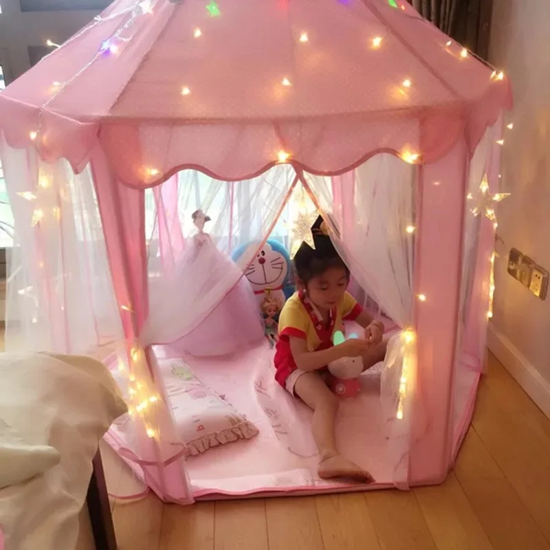 Play Tent Portable Foldable PrinceTent Children Party Roof to Castle Cubby House Kids Gifts Baby Playpens Toys