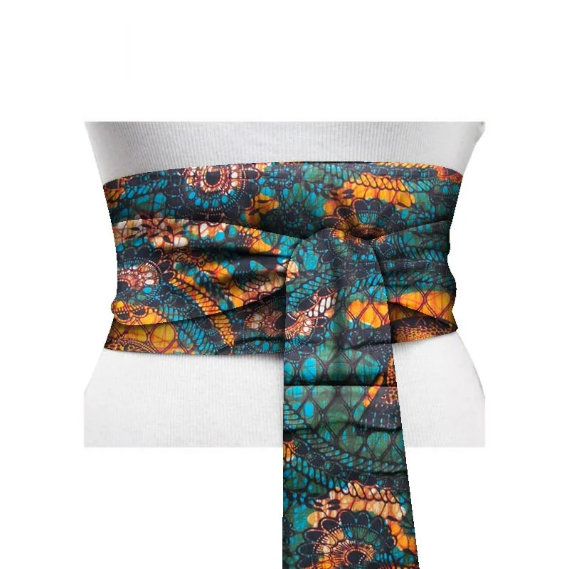 Лидер продаж, юбка с Африканским принтом Оби Анкара, пояс с желтой баской, с пуговицами, для женщин, подарок ручной работы, эффектный пояс, аксессуар WYB265