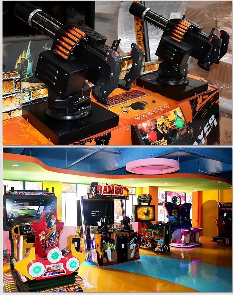 Rambo indoor arcade machine gun shooting simulator video game coin machine for entertainment center