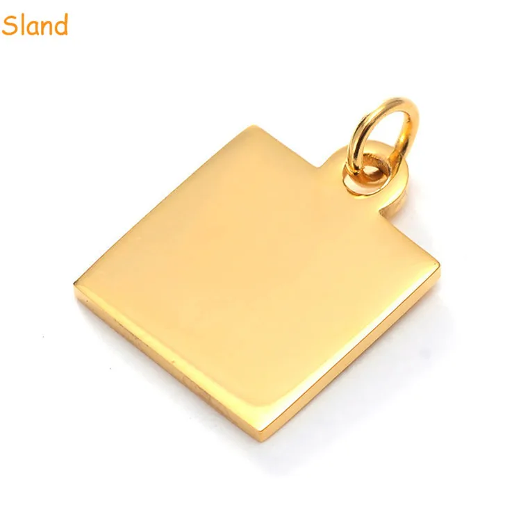 Manufacturer Custom metal steel Jewelry Findings High Polished Gold Round Coin Pendant Charm For Necklace