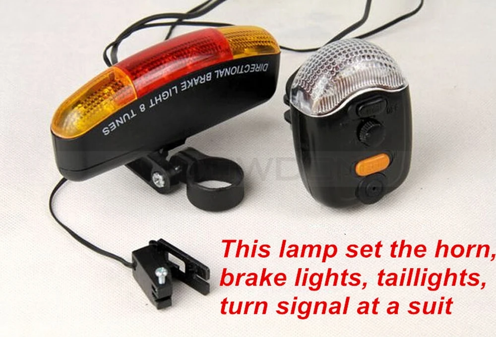3 In 1 Electric Horn 7 LED Cycling Bicycle Turn Signal Brake Tail Light