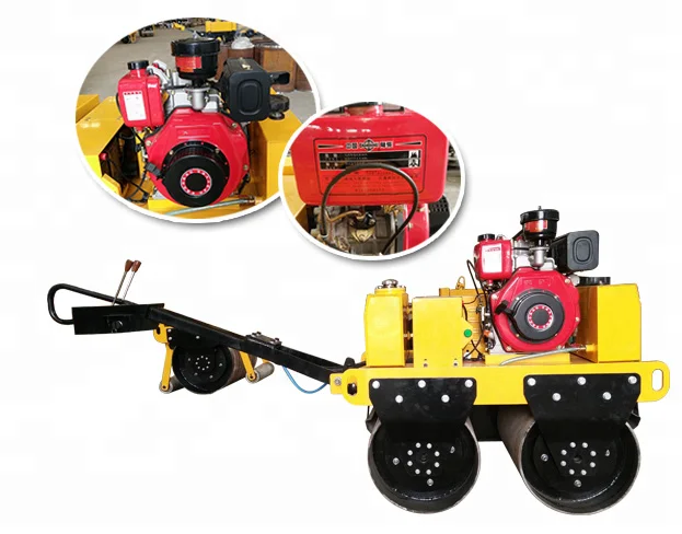 gasoline/diesel used road rolling machine walk behind roller compactor price double drum vibratory road roller manufacturer