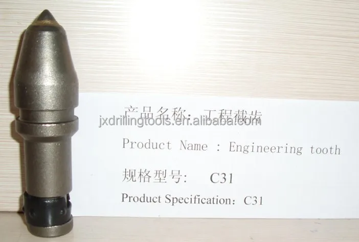 C31HD BTK03 round shank cutter teeth auger trenching  bullet teeth for augers